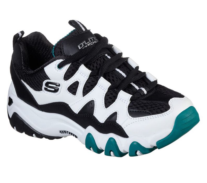 Skechers Pojkar Vita/Gröna Sneakers - D'lites 2 - Tidal Wave - Sverige (SZLGI-9381)